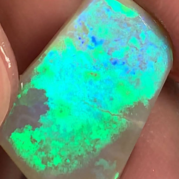 Australian Rough Rub Mintabie Opal 9.4cts Semi Black Seam Top Brightness Super Saturated &  Vivid Multifires Packed with Potential 20x14x3mm WSN49