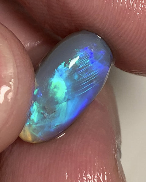 Australian Opal Jag Hill Knobby Semi Black Rub 7cts Rough / Rub / Preform Clean Super bright MULTIFIRES Broadflash & Straw Combo 15x10x6mm GEM578