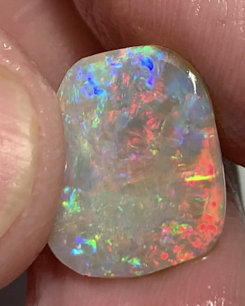 Australian Opal Crystal Rough / Rub / Preform Top Gem 4.3cts Big Clean amazing Super Bright Multi fires lots of reds 15x12x2.5mm WSH17