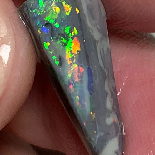 Australian Lightning Ridge Rough / Rub Semi Black opal Miners Bench® 7cts Gorgeous Bright Multifires 20x9x8mm WSP91