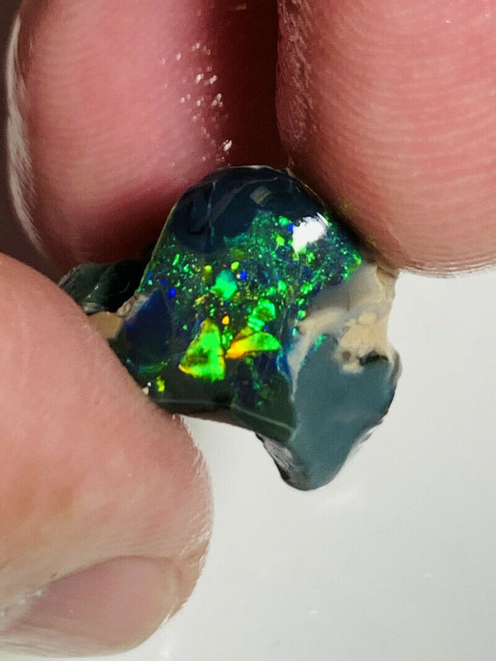 Australian Black Opal Rough Rub 10cts Mulga® Field of Grawin Stunning Bright MULTIFIRES 15x14x7mm GEM455