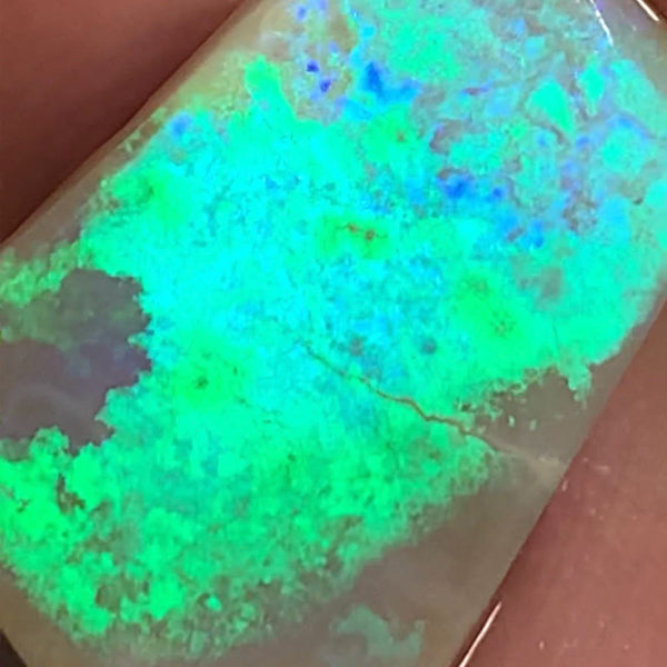Australian Rough Rub Mintabie Opal 9.4cts Semi Black Seam Top Brightness Super Saturated &  Vivid Multifires Packed with Potential 20x14x3mm WSN49