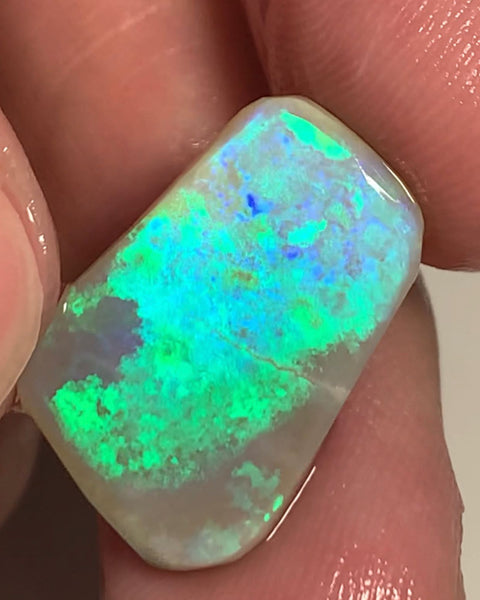 Australian Rough Rub Mintabie Opal 9.4cts Semi Black Seam Top Brightness Super Saturated &  Vivid Multifires Packed with Potential 20x14x3mm WSN49