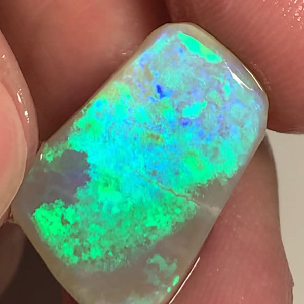 Australian Rough Rub Mintabie Opal 9.4cts Semi Black Seam Top Brightness Super Saturated &  Vivid Multifires Packed with Potential 20x14x3mm WSN49